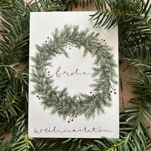 Weihnachtskarte - Kranz