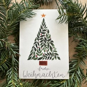 Weihnachtskarte - Tannenbaum Blätter