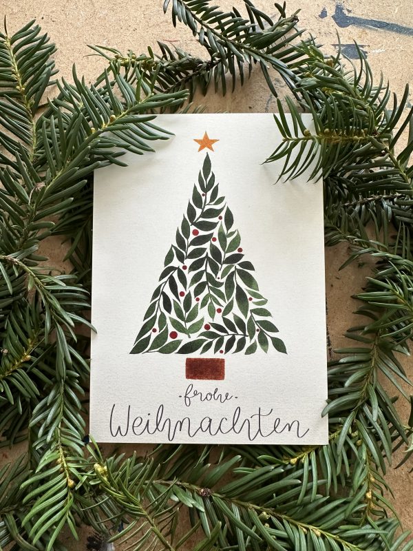Weihnachtskarte - Tannenbaum Blätter